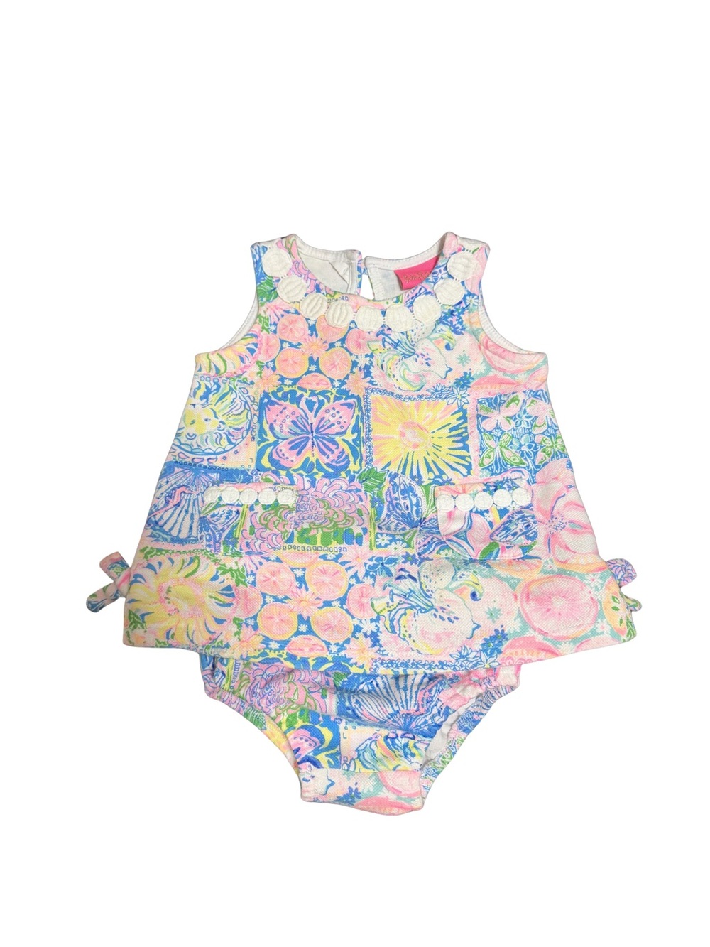 Lilly Pulitzer Baby Girl’s Shift Dress with Bloomers “Patch My Drift” Sz 6-12 Mo